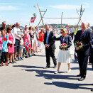 The King and Queen come ashore at Nøtterøy (Photo: Håkon Mosvold Larsen / NTB scanpix)